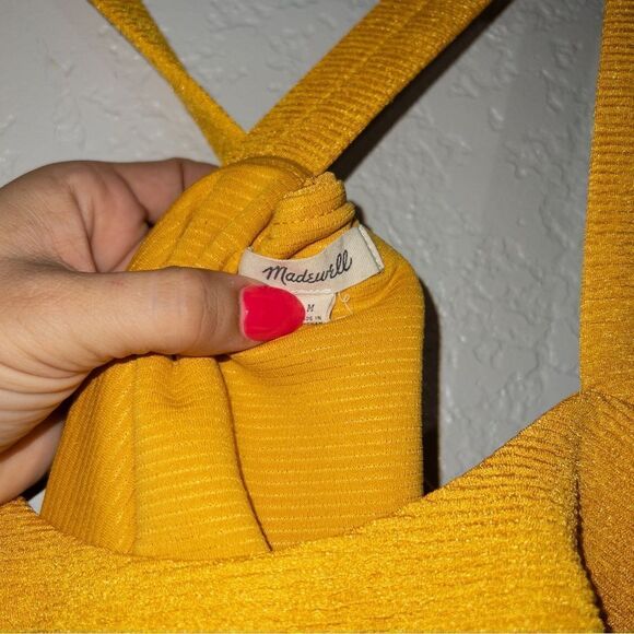 Madewell Yellow Texture &‎ Thread Tiered Tank Top Size Medium - Picture 5 of 8